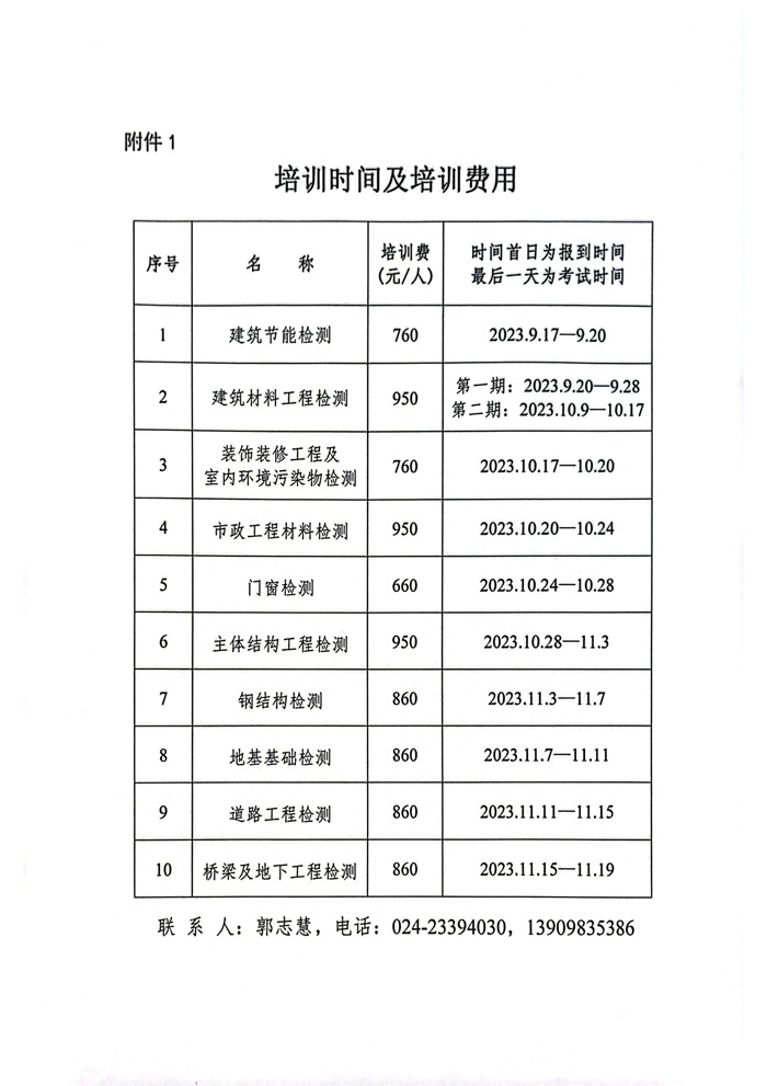 2023年關于舉辦試驗檢測人員培訓的通知(圖5)